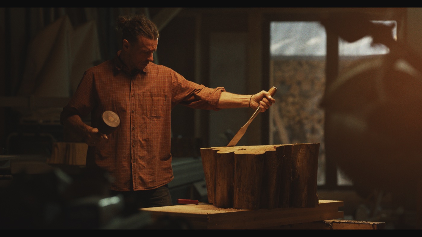 Matched frame of the craft worker rendered through Lacerta.